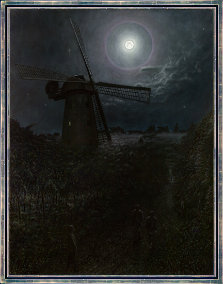 Golden Gate Park windmill painting entitled "Bridle Path" by artist G. Mark Mulleian.