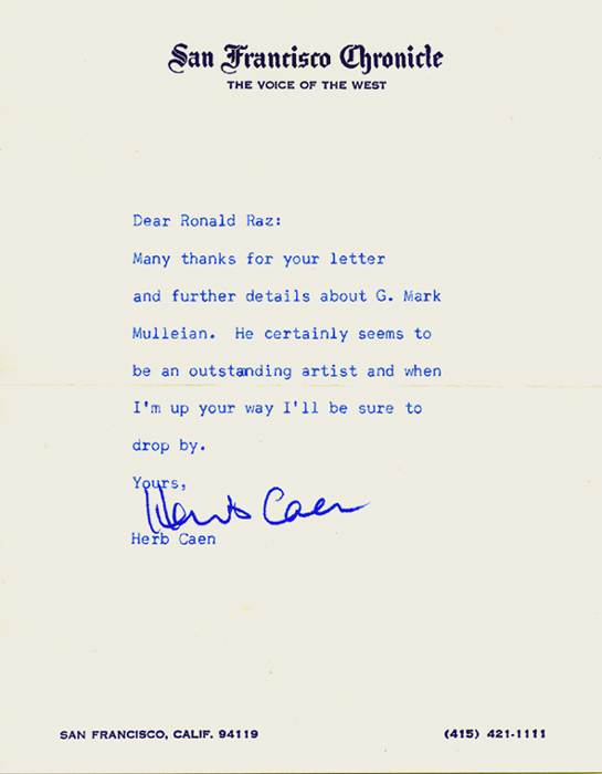Herb Caen and G. Mark Mulleian.
