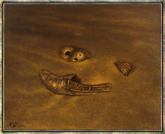 Moccasins, painting by G. Mark Mulleian.